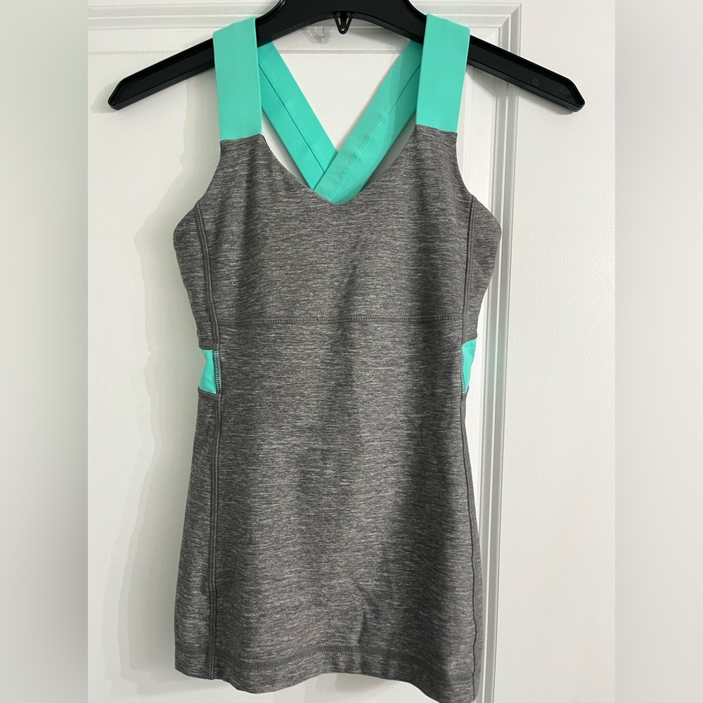 Lululemon workout tank - grey and teal